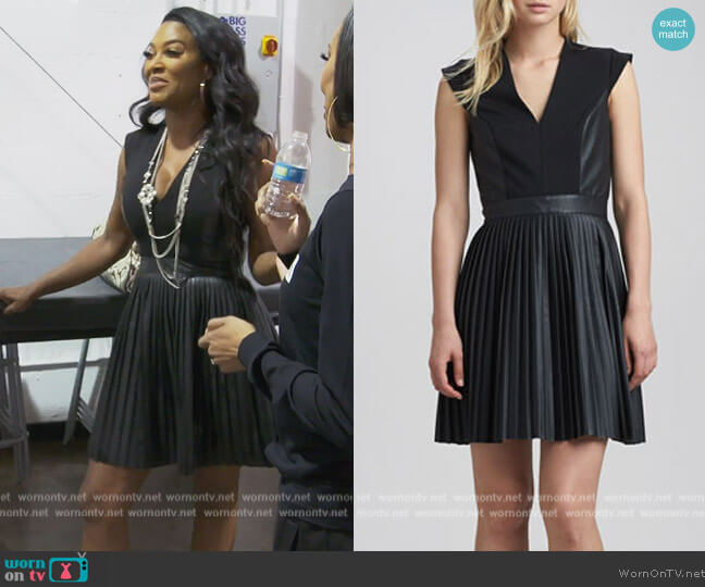 French Connection Solar Pleated-Skirt Dress worn by Kenya Moore on The Real Housewives of Atlanta
