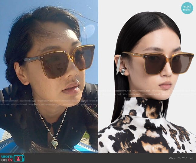 Gentle Monster Lo Cell BC5 Oversized Square Sunglasses worn by Crystal Kung Minkoff on The Real Housewives of Beverly Hills