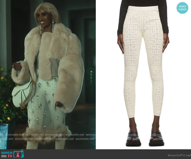Givenchy Off-White Monogram Logo Leggings worn by Chanel Ayan (Chanel Ayan) on The Real Housewives of Dubai