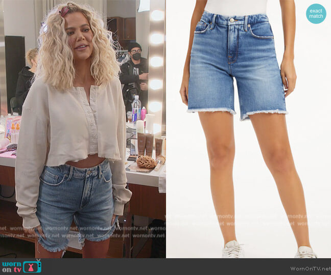 Good American Good Icon Shorts worn by Khloe Kardashian (Khloe Kardashian) on The Kardashians