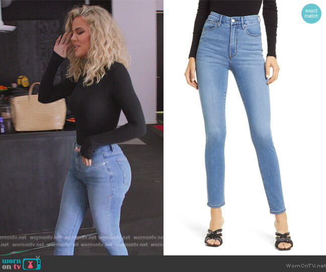 Good American Good Waist Ankle Skinny Jeans worn by Khloe Kardashian (Khloe Kardashian) on The Kardashians