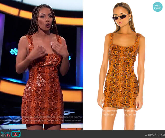Grlfrnd Romi Mini Dress worn by Corinne Foxx on Beat Shazam