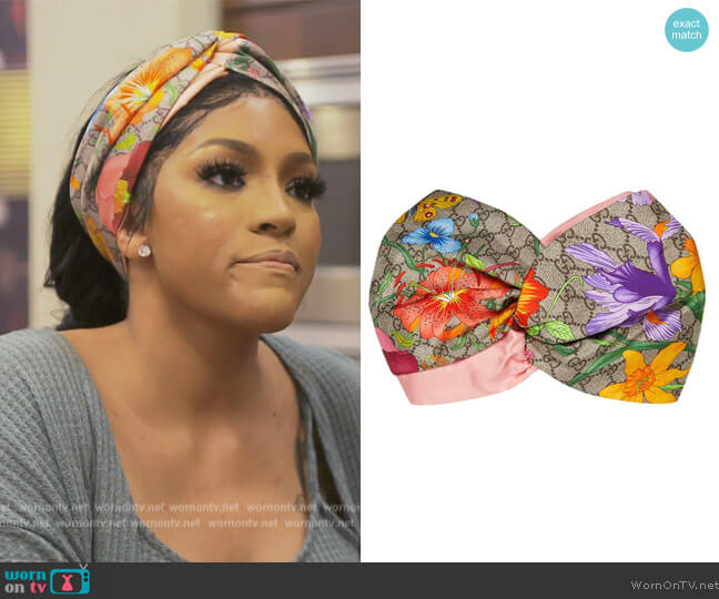 Gucci GG Flora headband worn by Drew Sidora on The Real Housewives of Atlanta