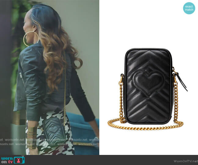 Gucci GG Marmont mini bag worn by Sanya Richards-Ross on The Real Housewives of Atlanta