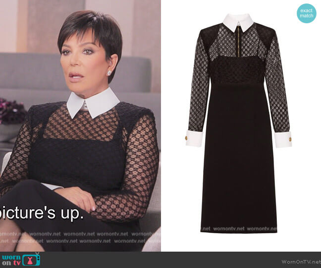 Gucci GG embroidered tulle midi dress worn by Kris Jenner (Kris Jenner) on The Kardashians