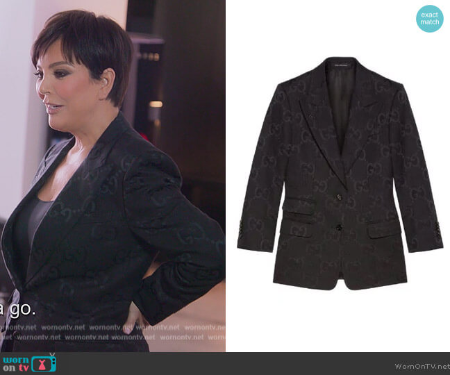 Gucci GG jacquard-woven blazer worn by Kris Jenner (Kris Jenner) on The Kardashians