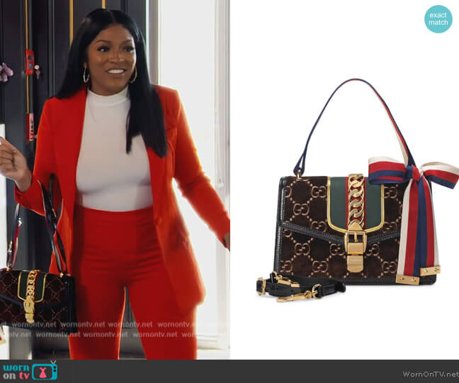 Gucci Sylvie Shoulder Bag worn by Drew Sidora on The Real Housewives of Atlanta