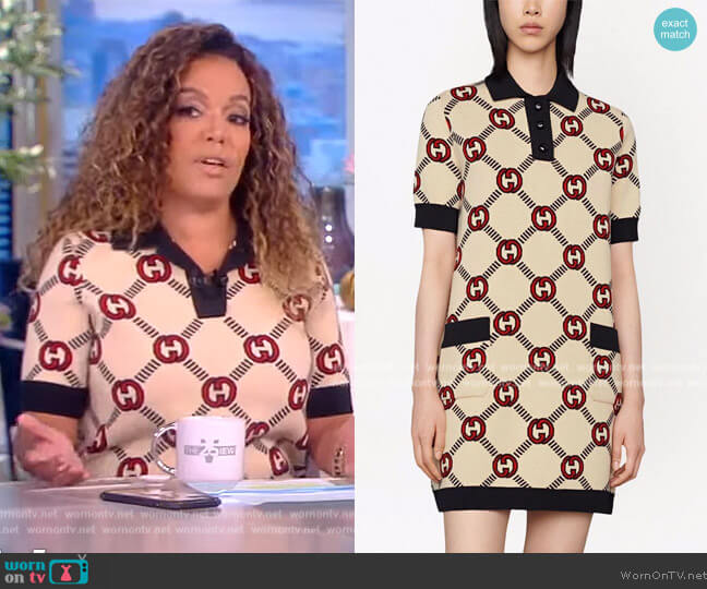 Gucci Reversible Interlocking G polo dress worn by Sunny Hostin on The View