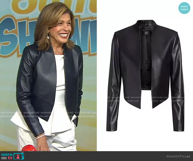 Alice + Olivia Harvey Leather Blazer worn by Hoda Kotb on Today