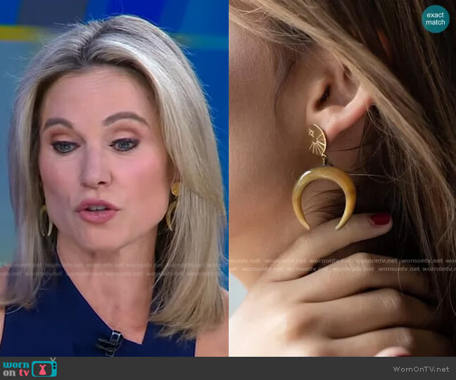 Jane Win x Soko Horn Crescent Earring worn by Amy Robach on Good Morning America