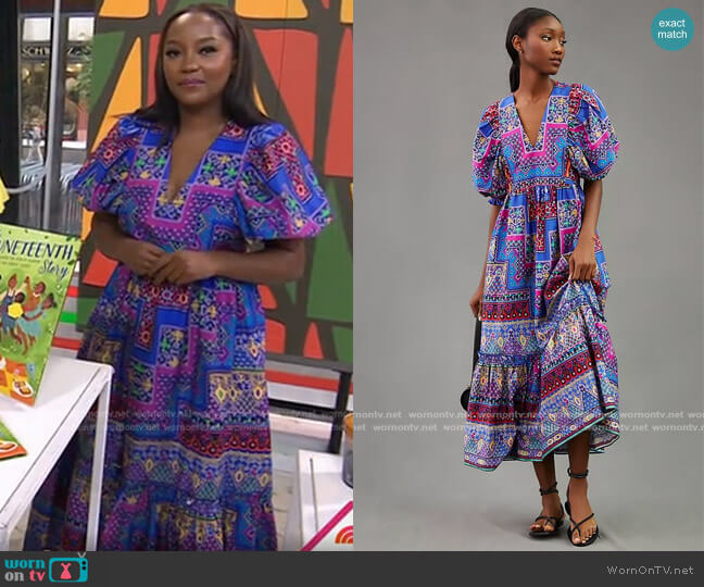 Hunter Bell Palmer Patchwork Maxi Dress worn by Makho Ndlovu on Today
