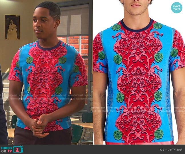 INC International Concepts Printed T-Shirt worn by Booker Baxter (Issac Ryan Brown) on Ravens Home