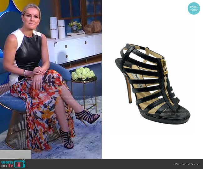 Jimmy Choo Caged Heeled Sandals worn by Dr. Jennifer Ashton on Good Morning America