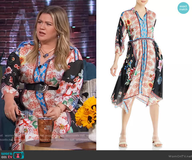 Johnny Was Geana Patsy Silk Dress worn by Kelly Clarkson on The Kelly Clarkson Show