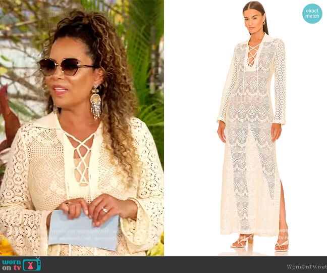Jonathan Simkhai Zariah Crochet Maxi Dress worn by Sunny Hostin on The View