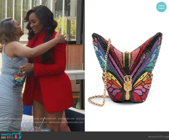 Judith Leiber Embellished Butterfly Mariposa Clutch Bag worn by Marlo Hampton on The Real Housewives of Atlanta