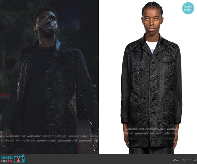 Junya Watanabe Textured Button Up Coat worn by Tom Swift (Tian Richards) on Tom Swift