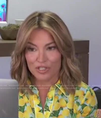 Kit’s lemon print blouse on Access Hollywood