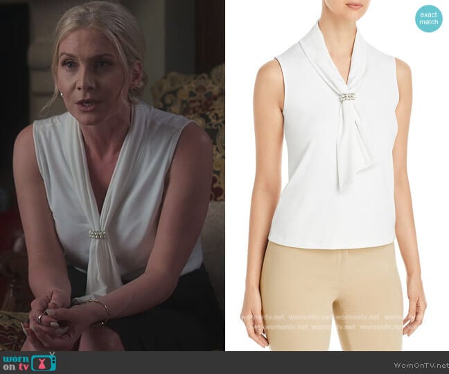Karl Lagerfeld Paris Tie Neck Tank worn by Margot (Elizabeth Mitchell) on First Kill