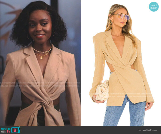 L'Academie Emmy Blazer worn by Zenzi Fullington (Ashleigh Murray) on Tom Swift