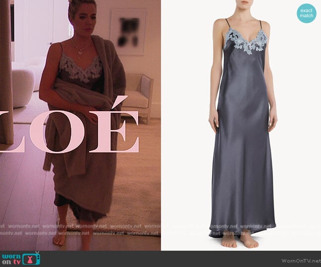 La Perla Silk Long Night Gown in Lurex worn by Khloe Kardashian (Khloe Kardashian) on The Kardashians