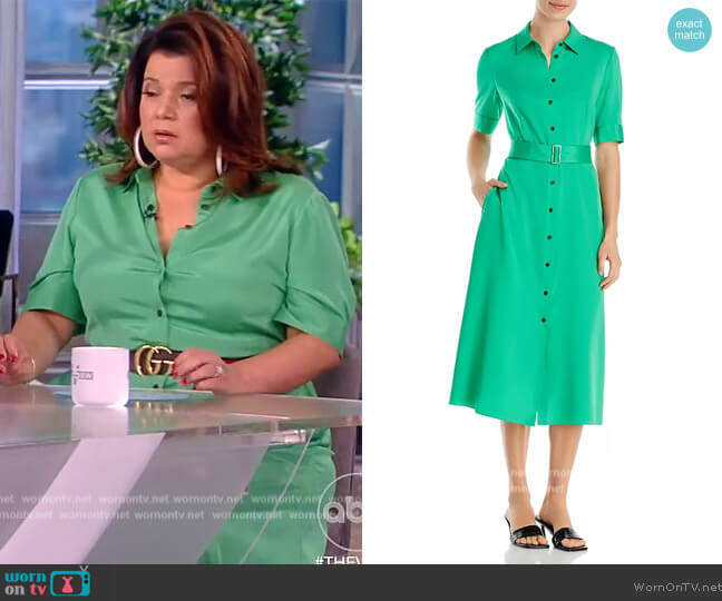 Lafayette 148 Short-Sleeve Belted Shirtdress worn by Ana Navarro on The View