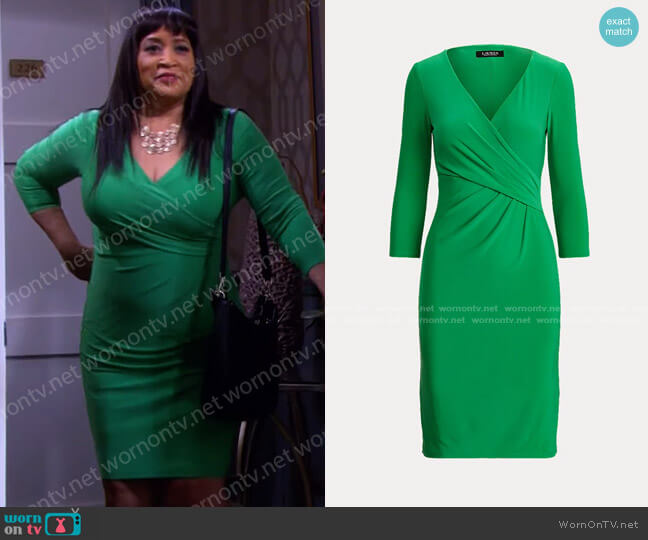 Lauren Ralph Lauren Surplice Jersey Dress worn by Paulina Price (Jackée Harry) on Days of our Lives