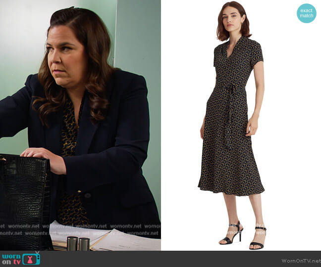 Ralph Lauren Chain-Print Fit & Flare Midi Dress worn by Sara Castillo (Lindsay Mendez) on All Rise