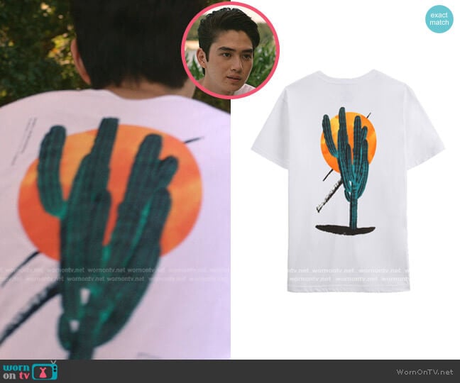 Lira Clothing Sunset Cactus T-Shirt worn by Steven (Sean Kaufman) on The Summer I Turned Pretty