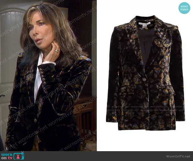Veronica Beard Long and Lean Dickey Jacket worn by Kate Roberts (Lauren Koslow) on Days of our Lives