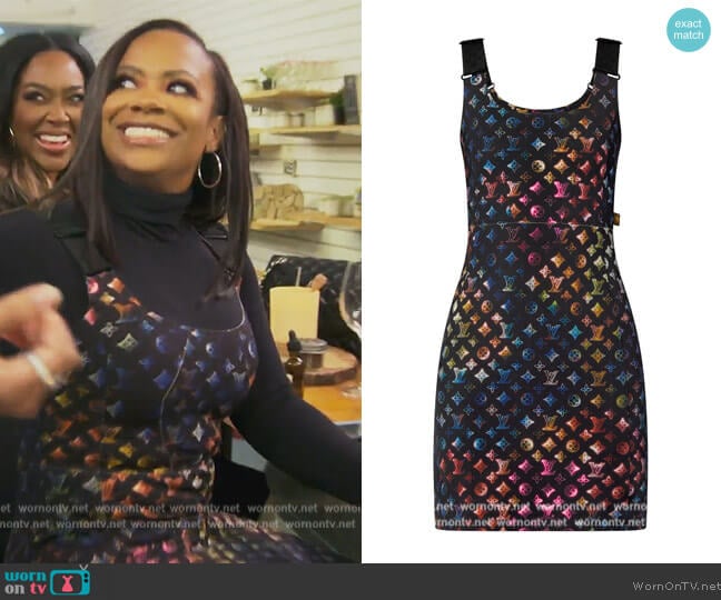 Louis Vuitton Neon Mahina Monogram Fitted Dress worn by Kandi Burruss on The Real Housewives of Atlanta