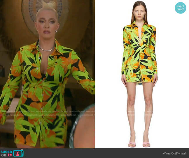 Louisa Ballou Button Down Shirt Dress worn by Erika Jayne on The Real Housewives of Beverly Hills
