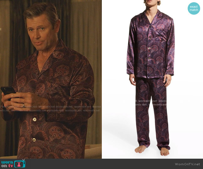 Majestic International Silk Paisley Pajama Set