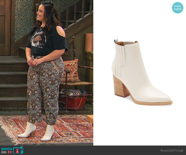 Marc Fisher Gadri Pointed Toe Bootie worn by Lou Hockhauser (Miranda May) on Bunkd