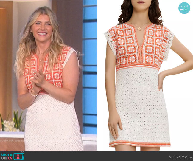 Maje Roby Crochet Mini Dress worn by Amanda Kloots on The Talk