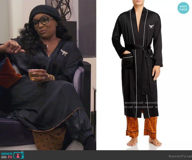 MCM Unisex Classic Logo Silk Reversible Robe worn by Marlo Hampton on The Real Housewives of Atlanta