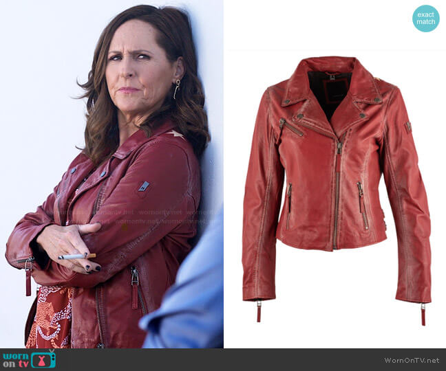 Mauritius Christy Red Lamb Jacket worn by Jackie Stilton (Molly Shannon) on I Love That For You