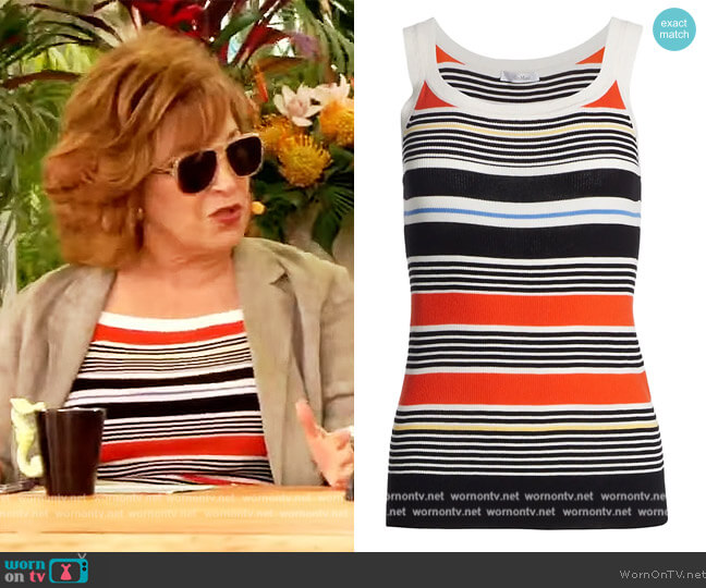 Max Mara Cento Striped Tank Top worn by Joy Behar on The View
