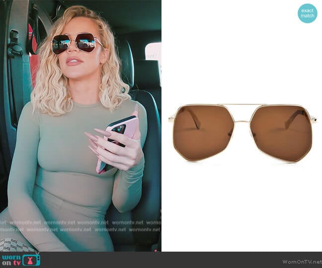 Grey Ant Megalast 59mm Aviator Sunglasses worn by Khloe Kardashian (Khloe Kardashian) on The Kardashians