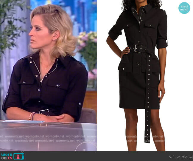 Michael Kors Belted Poplin Utility Minidress worn by Sara Haines on The View