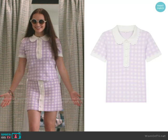 Maje Micro Knit Polo Top worn by Belly Conklin (Lola Tung) on The Summer I Turned Pretty