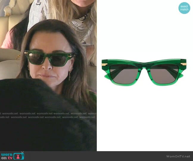 Bottega Veneta Mitre Sunglasses worn by Kyle Richards on The Real Housewives of Beverly Hills