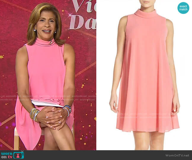 Vince Camuto Mock Neck Chiffon Trapeze Dress worn by Hoda Kotb on Today