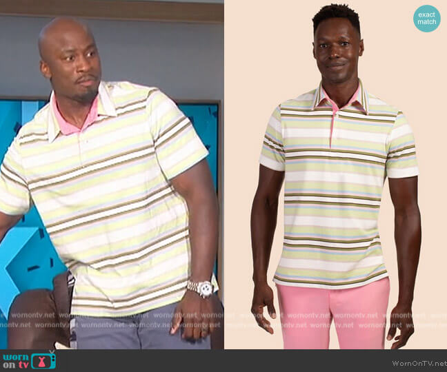 Mr Turk Dallas Polo worn by Akbar Gbajabiamila on The Talk
