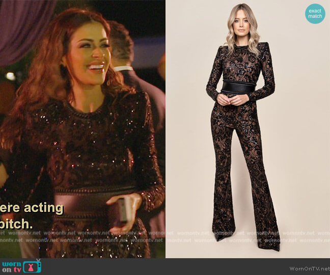 Nadine Merabi Bella Jumpsuit worn by Nina Ali (Nina Ali) on The Real Housewives of Dubai