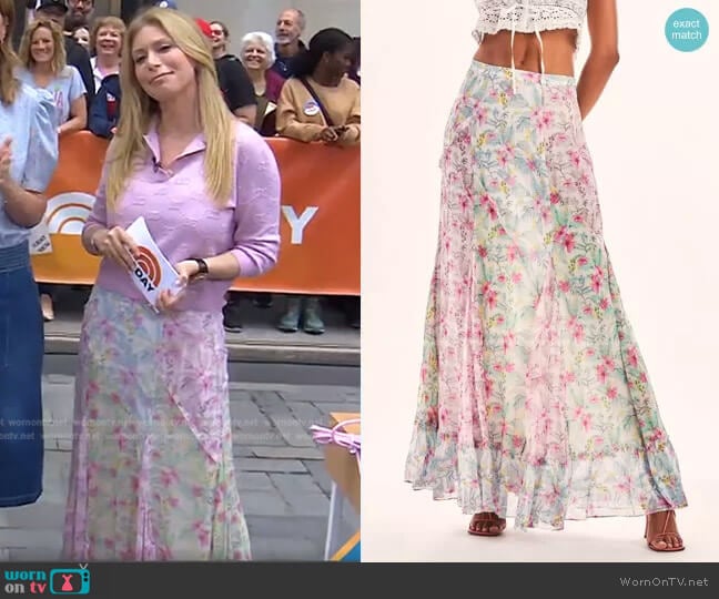 LoveShackFancy Nappa Maxi Skirt worn by Jill Martin on Today