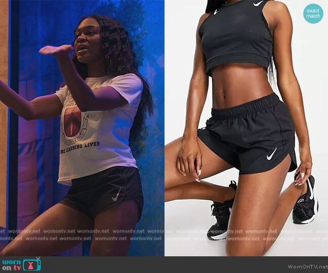 Nike Running Dri-FIT Race Tempo shorts in black worn by Calliope Burns (Imani Lewis) on First Kill