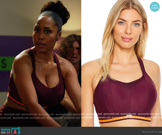 Panache Racerback Wireless Sports Bra worn by Lola Carmichael (Simone Missick) on All Rise