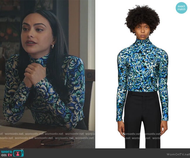 Paco Rabanne Hortensia Acid Flow Top worn by Veronica Lodge (Camila Mendes) on Riverdale