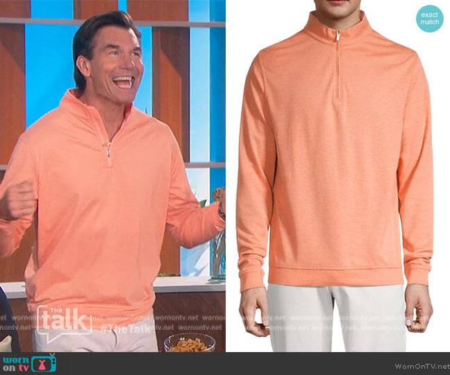 Peter Millar Crown Comfort Quarter-Zip Pullover worn by Jerry O'Connell on The Talk